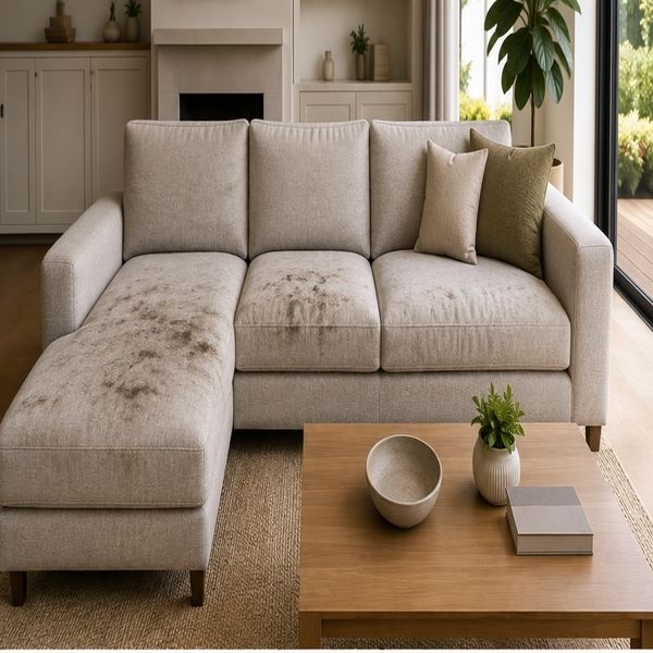 Lounge couch before cleaning